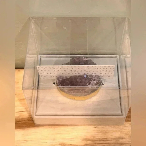 Genuine Amethyst Cluster.Desktop Note Holder. Amethyst Cluster + Gold Base. NWTS - Picture 10 of 10